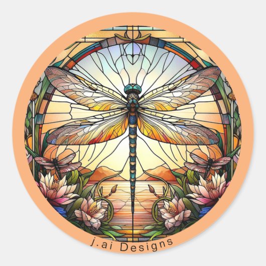 Dragonfly Dreams Ronde Sticker (Voorkant)