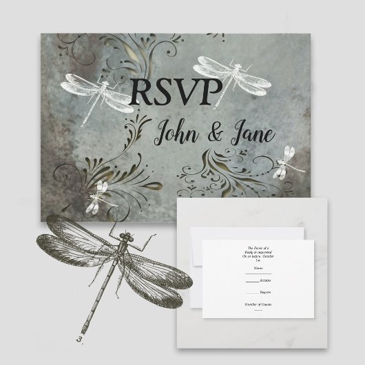 Dragonfly Dreams RSVP-kaart RSVP Kaartje