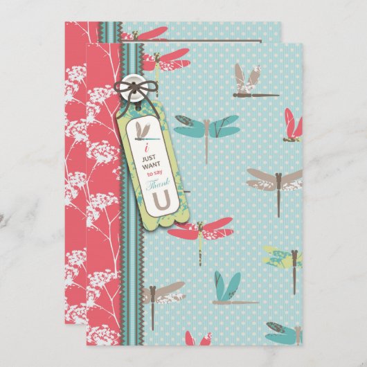 Dragonfly Dreams TY Card 2 Bedankkaart (Voorkant / Achterkant)