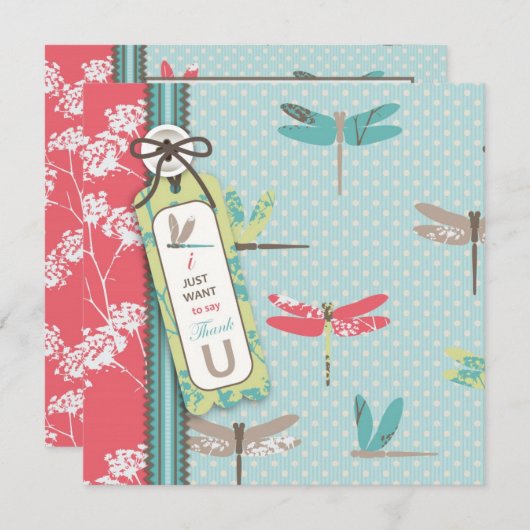 Dragonfly Dreams TY Square Bedankkaart (Voorkant / Achterkant)