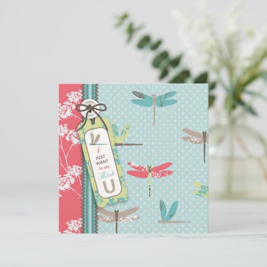 Dragonfly Dreams TY Square Bedankkaart (Staand voorkant)