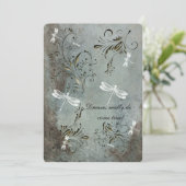 Dragonfly Dreams Wedding Invitation Kaart (Staand voorkant)