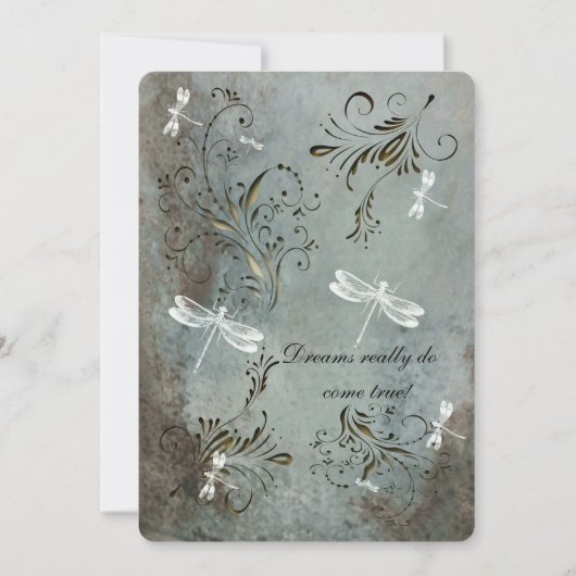 Dragonfly Dreams Wedding Invitation Kaart (Voorkant)