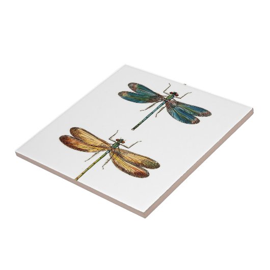 Dragonfly Duo-keramiek Tegeltje (Zijkant)