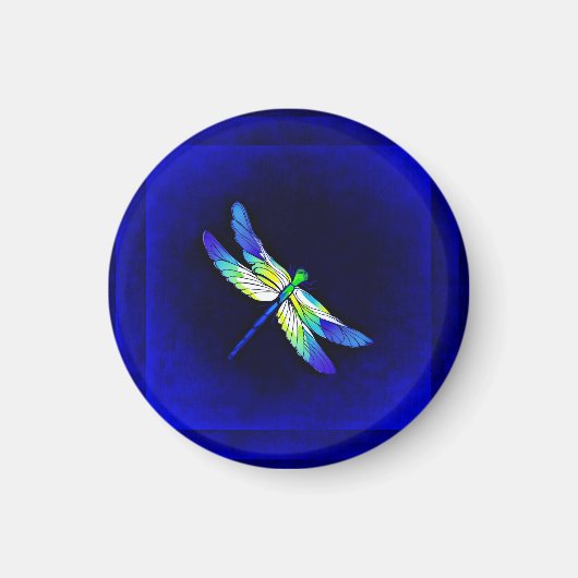 Dragonfly Electric Blue - Personaliseren met een n Magneet (Voorkant)