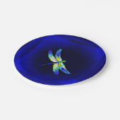 Dragonfly Electric Blue - Personaliseren met een n Papieren Bordje (Gekanteld)