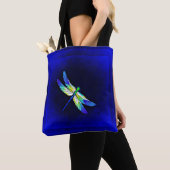Dragonfly Electric Blue - Personaliseren met een n Tote Bag (Dichtbij)