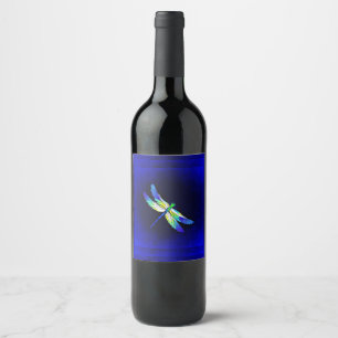 Dragonfly Electric Blue - Personaliseren met een n Wijn Etiket