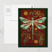 Dragonfly Elegant Jeweled 2 Folk Art Briefkaart (Voorkant / Achterkant)