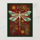 Dragonfly Elegant Jeweled 2 Folk Art Briefkaart (Voorkant)