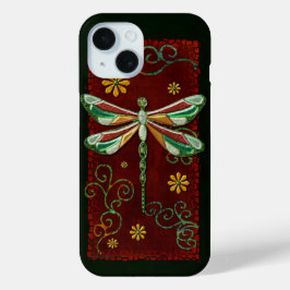 Dragonfly Elegant Jeweled 2 Folk Art iPhone 15 Case