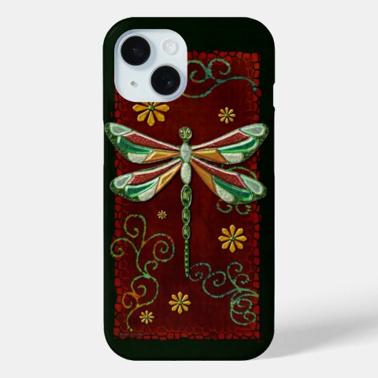 Dragonfly Elegant Jeweled 2 Folk Art Case-Mate iPhone Case (Achterkant)