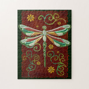 Dragonfly Elegant Jeweled 2 Folk Art Legpuzzel