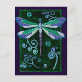 Dragonfly Elegant Jeweled Folk Art Briefkaart (Voorkant)