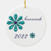 Dragonfly Elegant Jeweled Folk Art Keramisch Ornament (Achterkant)