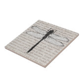 dragonfly en Antiek tekstcollage Tegeltje (Zijkant)