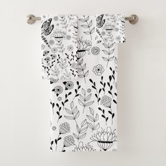 Dragonfly en bloemen bad handdoek (Insitu)