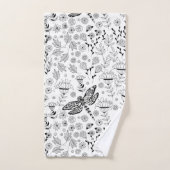 Dragonfly en bloemen bad handdoek (Handdoek)