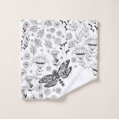 Dragonfly en bloemen bad handdoek (Wasdoekje)