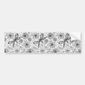 Dragonfly en bloemen bumpersticker (Voorkant)