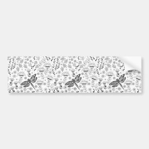 Dragonfly en bloemen bumpersticker