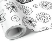 Dragonfly en bloemen cadeaupapier (Rol Hoek)