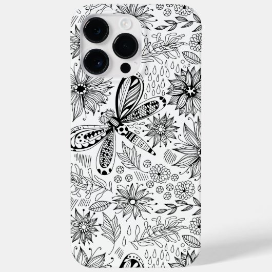 Dragonfly en bloemen Case-Mate iPhone case (Achterkant)