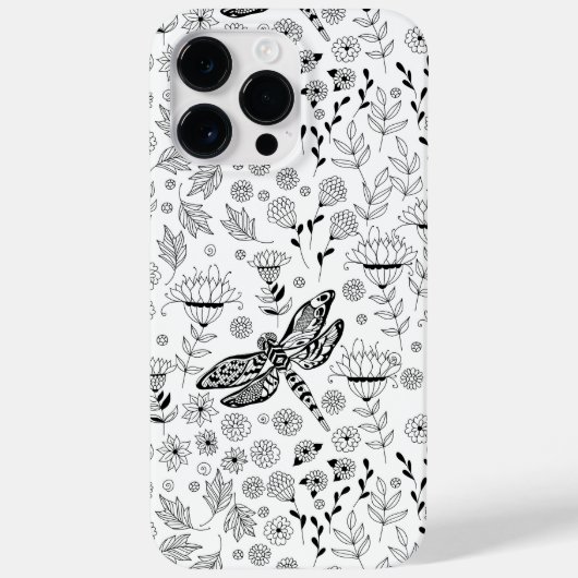 Dragonfly en bloemen Case-Mate iPhone case (Achterkant)