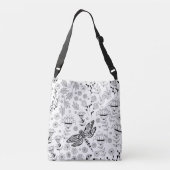 Dragonfly en bloemen crossbody tas (Achterkant)