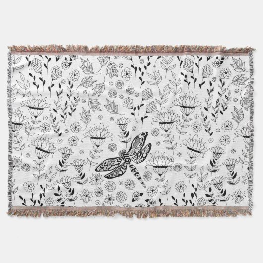 Dragonfly en bloemen deken (Voorkant)