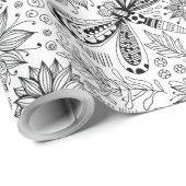 Dragonfly en bloemen die papier verpakken (Rol Hoek)