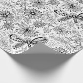 Dragonfly en bloemen die papier verpakken (Hoek)