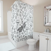 Dragonfly en bloemen douchegordijn (In situ)