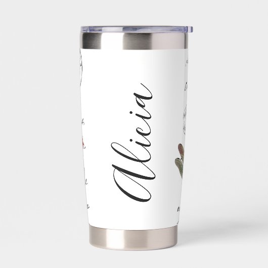 Dragonfly en bloemen gepersonaliseerd geïsoleerde drinkbeker (Links)