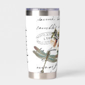 Dragonfly en bloemen gepersonaliseerd geïsoleerde drinkbeker (Achterkant)