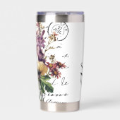 Dragonfly en bloemen gepersonaliseerd geïsoleerde drinkbeker (Voorkant)