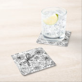 Dragonfly en bloemen kartonnen onderzetters (Insitu)