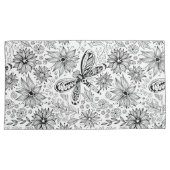 Dragonfly en bloemen kussensloop (Voorkant-Rechts)