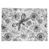 Dragonfly en bloemen large cadeautasje (Achterkant)