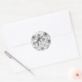 Dragonfly en bloemen ronde sticker (Envelop)