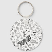 Dragonfly en bloemen sleutelhanger (Voorkant)