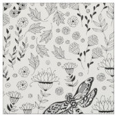 Dragonfly en bloemen stof (Swatch)