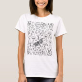 Dragonfly en bloemen t-shirt (Voorkant)