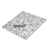 Dragonfly en bloemen tegeltje (Zijkant)