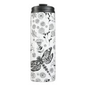 Dragonfly en bloemen thermosbeker (Voorkant)