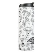 Dragonfly en bloemen thermosbeker (Gedraaid links)