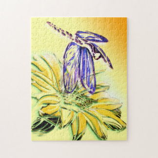 Dragonfly en daisy puzzle legpuzzel
