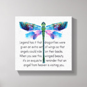 Dragonfly en Engelen Canvas Afdruk