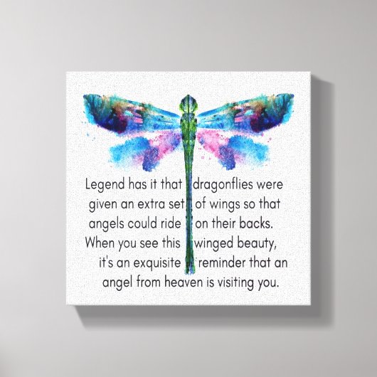 Dragonfly en Engelen Canvas Afdruk (Voorkant)