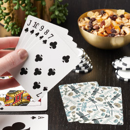Dragonfly en Floral Pattern Pokerkaarten